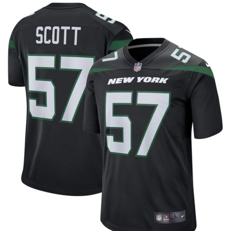 Mens New York Jets Retired Player #57 Bart Scott Nike Black Alternate Limited Jersey