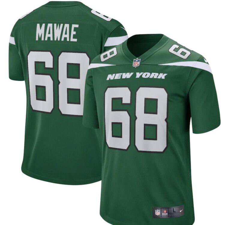 Mens New York Jets Retired Player #68 Kein Mawae Nike Gotham Green Vapor Limited Jersey