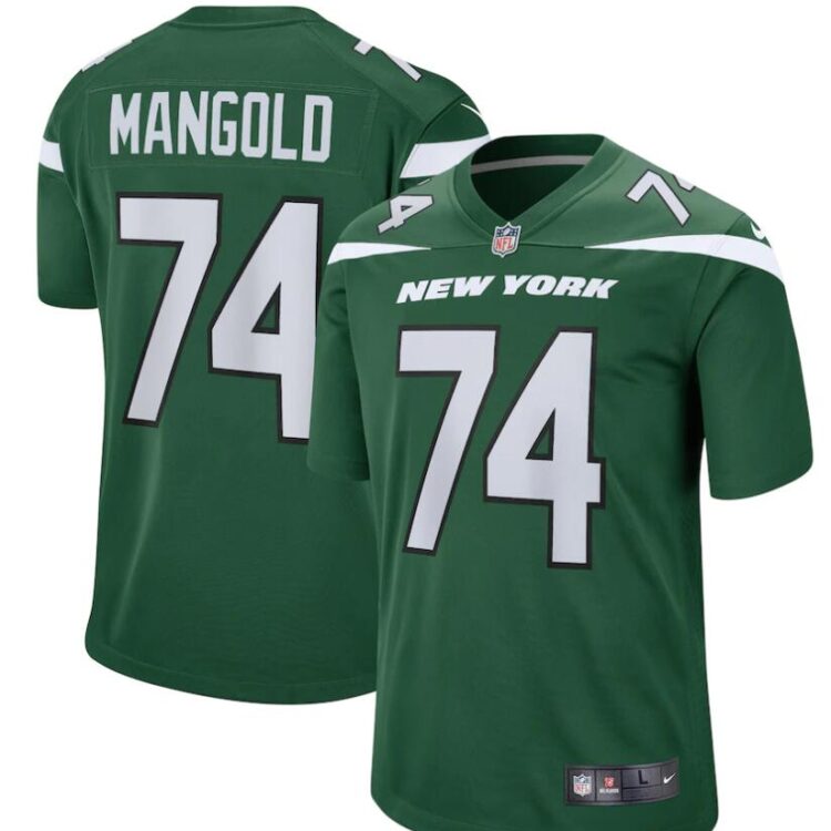 Mens New York Jets Retired Player #74 Nick Mangold Nike Gotham Green Vapor Limited Jersey