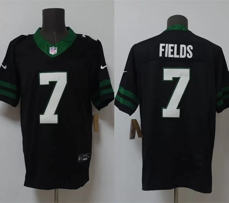Men's New York Jets #7 Justin Fields Nike Black Alternate Legacy Game Jersey