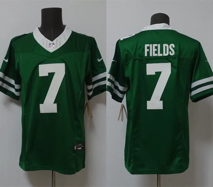 Men's New York Jets #7 Justin Fields Nike Legacy Green Vapor F.U.S.E. Limited Jersey