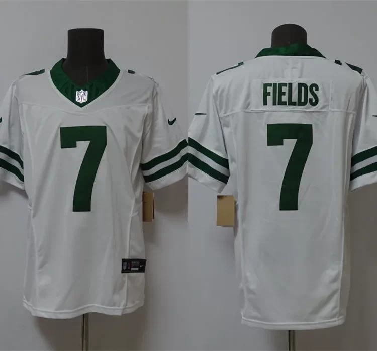Men's New York Jets #7 Justin Fields White Legacy Game Jersey