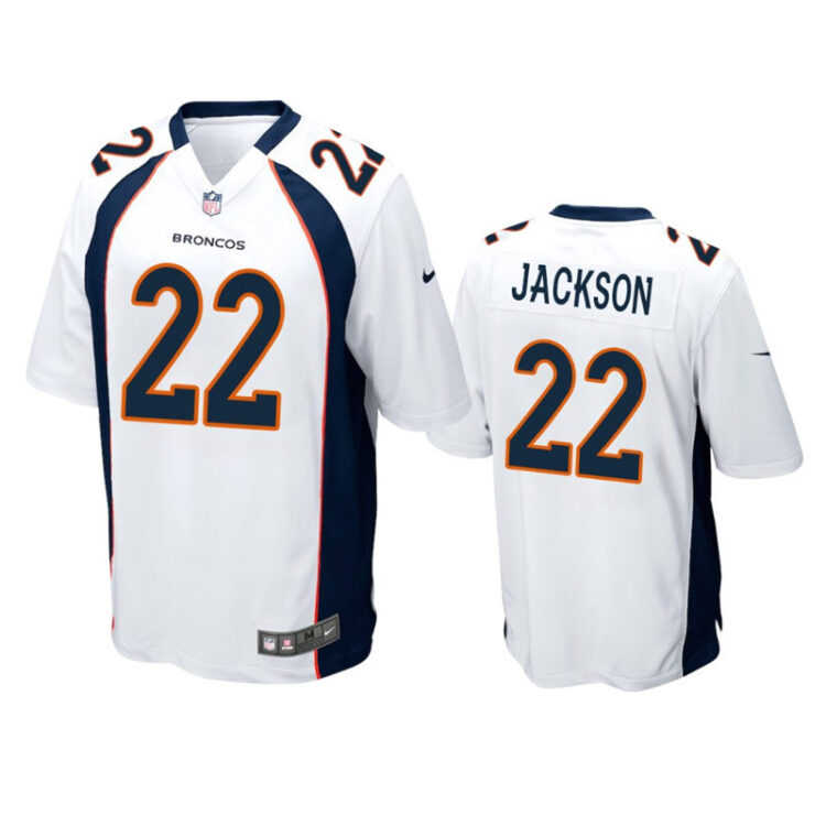 Mens Denver Broncos #22 Kareem Jackson Nike White Vapor Untouchable Limited Jersey