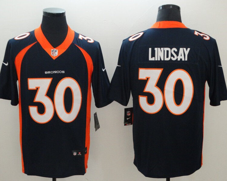 Men's Denver Broncos #30 Phillip Lindsay Navy Nike NFL Vapor Untouchable Limited Jersey