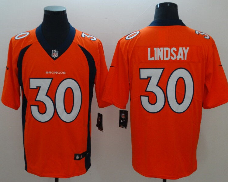Men's Denver Broncos #30 Phillip Lindsay Orange Nike NFL Vapor Untouchable Limited Jersey