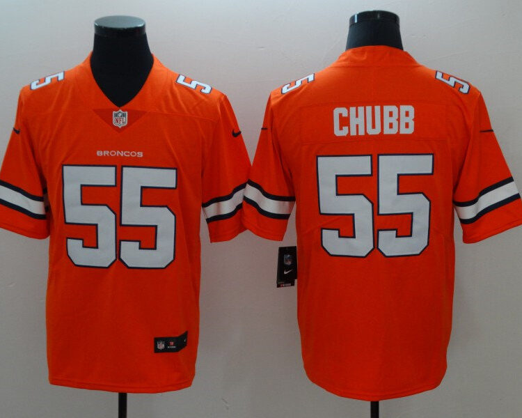 Men's Denver Broncos #55 Bradley Chubb Orange Nike NFL Vapor Untouchable Color Rush Limited Player Jersey