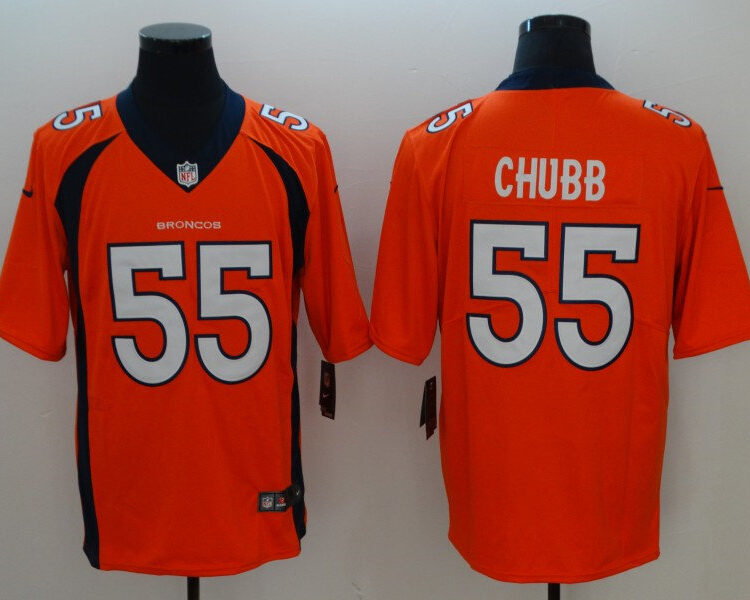 Men's Denver Broncos #55 Bradley Chubb Orange Nike NFL Vapor Untouchable Limited Jersey