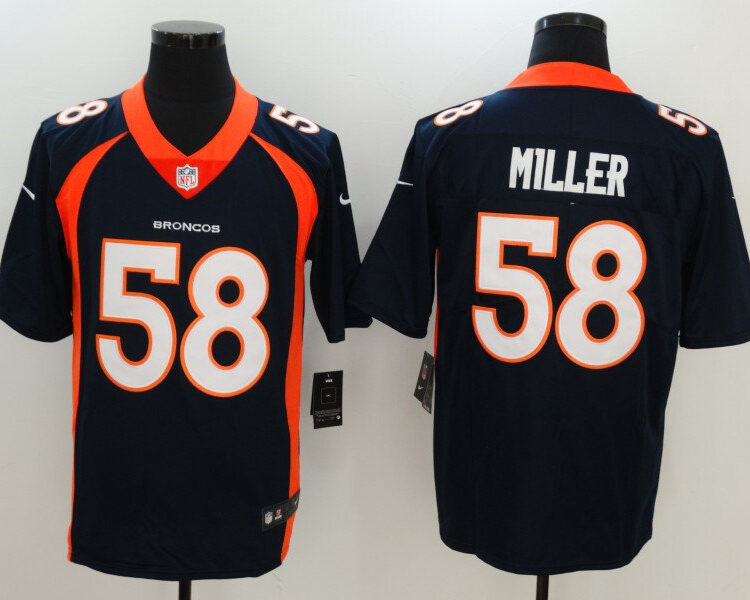 Men's Denver Broncos #58 Von Miller Navy Nike NFL Vapor Untouchable Limited Jersey