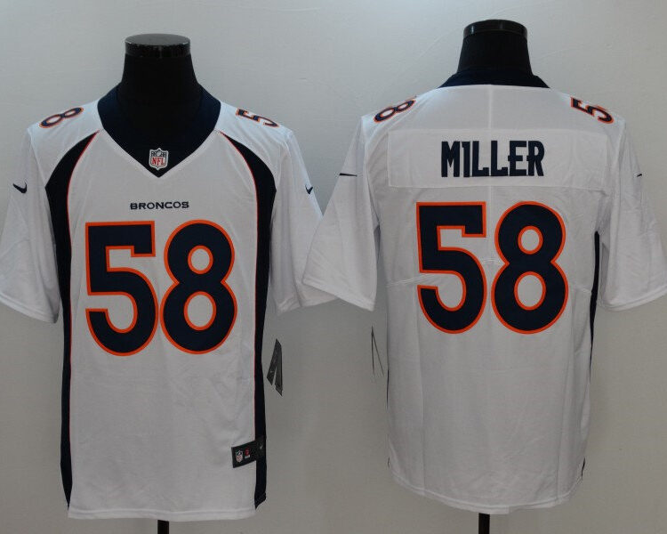 Men's Denver Broncos #58 Von Miller  White Nike NFL Vapor Untouchable Limited Jersey