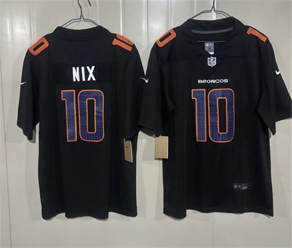 Mens Denver Broncos #10 Bo Nix  Nike Carbon Black Fashion Game Jersey