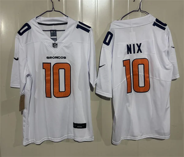 Mens Denver Broncos #10 Bo Nix Nike Tundra White Fashion Game Jersey