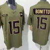 Mens Denver Broncos #15 Nik Bonitto 2025 Salute to Service Limited Jersey - Olive