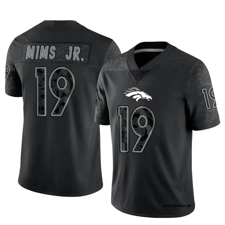 Mens Denver Broncos #19 Marvin Mims Jr. Black Rflctv Limited Jersey