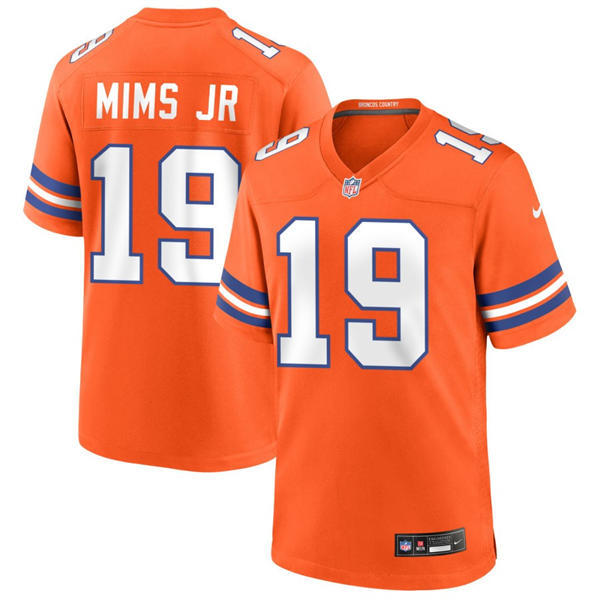 Mens Denver Broncos #19 Marvin Mims Jr. Nike Orange Mile High Collection 1977 Throwback F.U.S.E. Limited Jersey