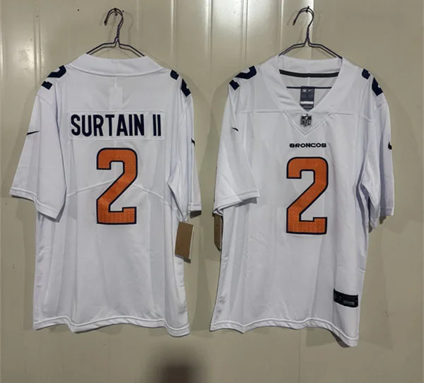 Mens Denver Broncos #2 Patrick Surtain II Nike Carbon Black Fashion Game Jersey