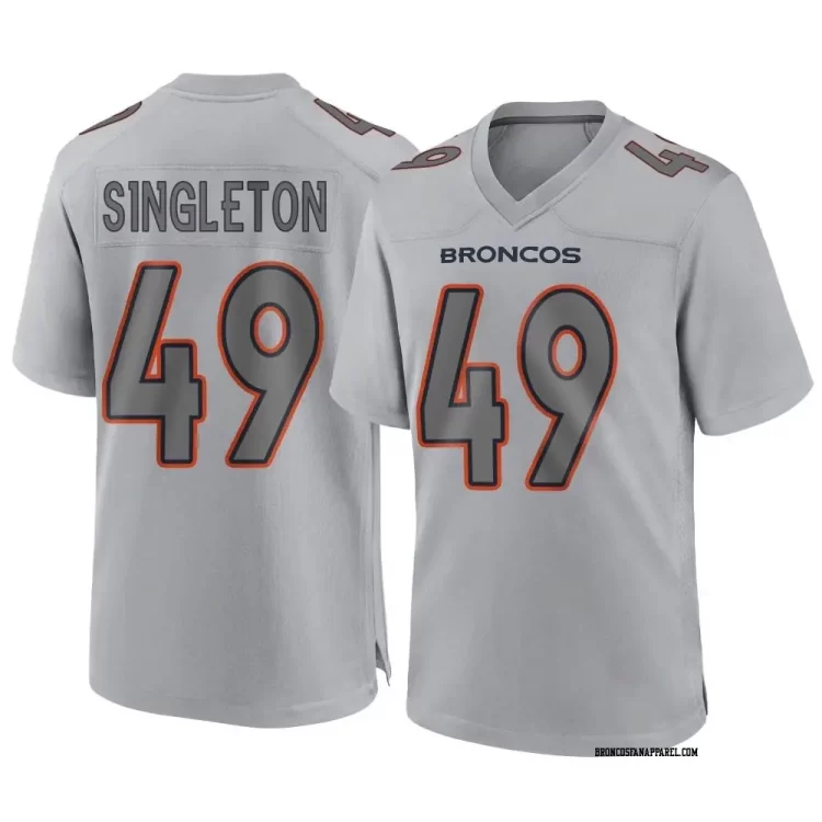 Mens Denver Broncos #49 Alex Singleton Gray Atmosphere Fashion Game Jersey