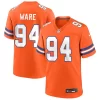 Men's Denver Broncos #94 DeMarcus Ware Orange Mile High Collection 1977 Throwback F.U.S.E. Limited Jersey