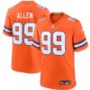 Mens Denver Broncos #99 Zach Allen Nike Mile High Collection 1977 Throwback F.U.S.E. Limited Jersey - Orange