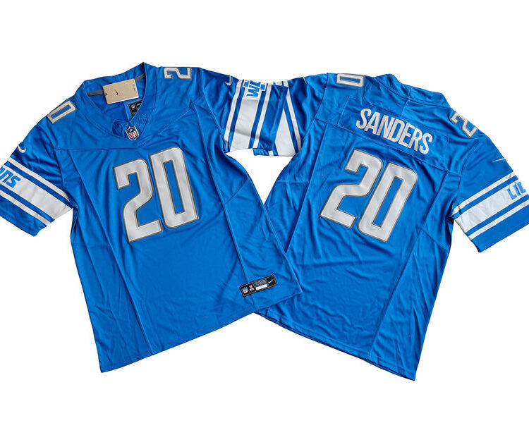 Men's Detroit Lions Retired Player #20 Barry Sanders Nike Blue F.U.S.E. Vapor Limited Jersey