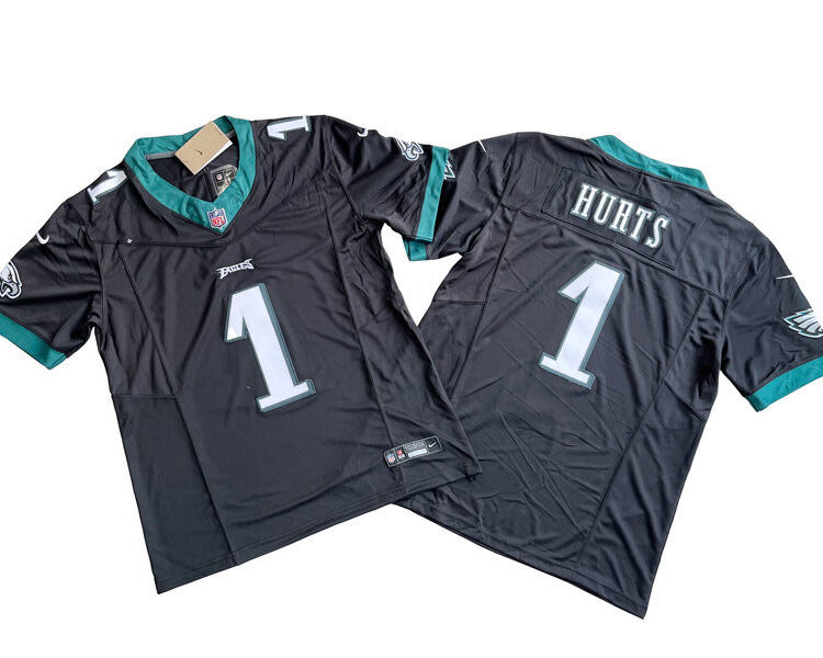 Mens Philadelphia Eagles #1 Jalen Hurts Nike Black 2023 Vapor F.U.S.E. Limited Jersey