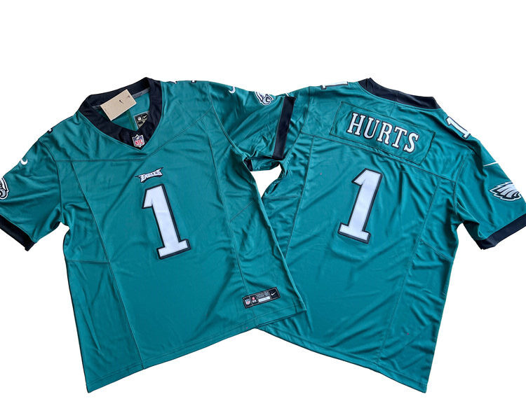 Mens Philadelphia Eagles #1 Jalen Hurts Nike Green 2023 Vapor F.U.S.E. Limited Jersey