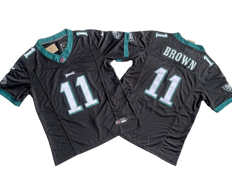 Men's Philadelphia Eagles #11 A.J. Brown Nike Black 2023 F.U.S.E. Vapor Limited Jersey