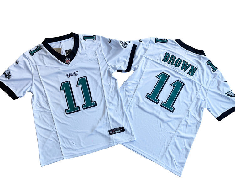 Men's Philadelphia Eagles #11 A.J. Brown Nike White 2023 F.U.S.E. Vapor Limited Jersey