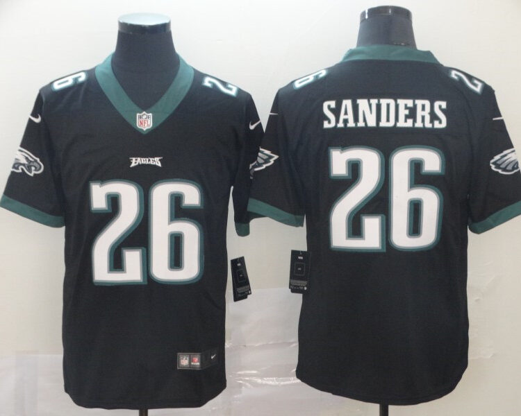 Men's Philadelphia Eagles #26 Miles Sanders Nike Black NFL Vapor Limited Jersey