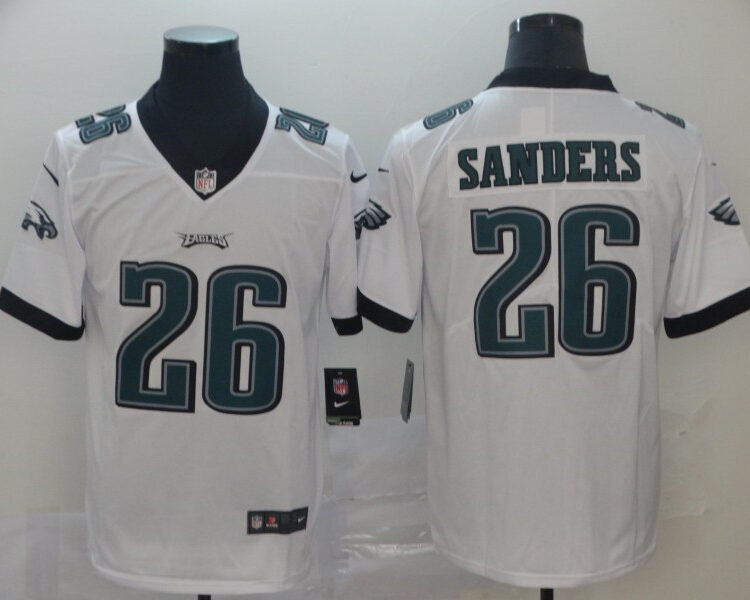 Men's Philadelphia Eagles #26 Miles Sanders Nike White NFL Vapor Limited Jersey
