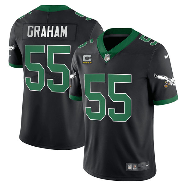 Mens Philadelphia Eagles #55 Brandon Graham 2023 Nike Black 1996 Retro Jersey