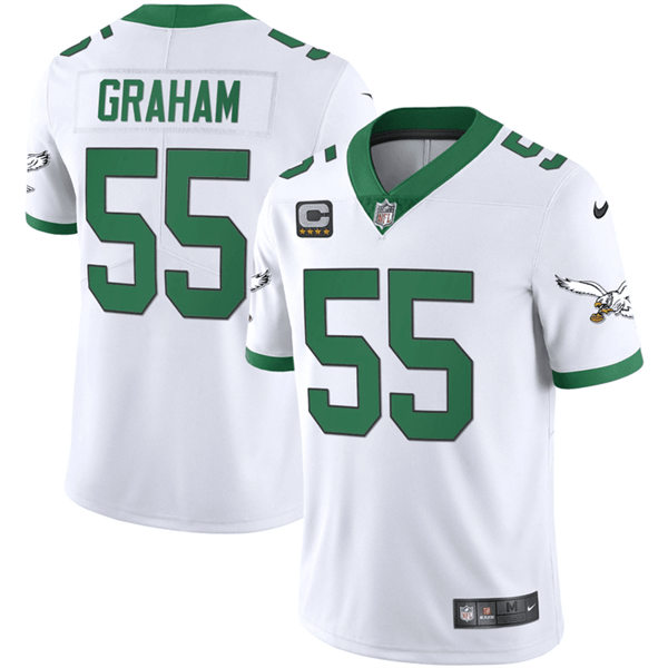 Mens Philadelphia Eagles #55 Brandon Graham 2023 Nike White 1996 Retro Jersey