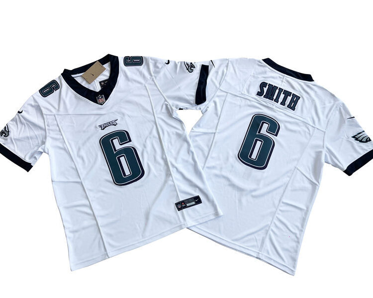 Men's Philadelphia Eagles #6 DeVonta Smith Nike White 2023 Vapor F.U.S.E. Limited Jersey