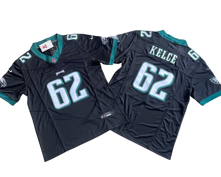 Men's Philadelphia Eagles #62 Jason Kelce Nike Black Nike 2023 Vapor F.U.S.E. Limited Jersey