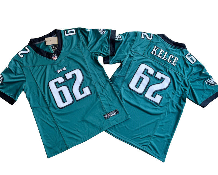 Men's Philadelphia Eagles #62 Jason Kelce Nike Green Nike 2023 Vapor F.U.S.E. Limited Jersey
