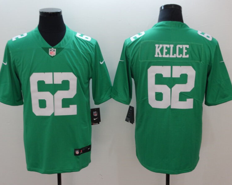 Men's Philadelphia Eagles #62 Jason Kelce Nike Kelly Green NFL Color Rush Jersey