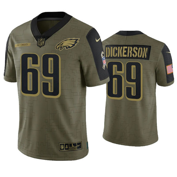 Mens Philadelphia Eagles #69 Landon Dickerson Eagles Nike Olive Limited Jersey