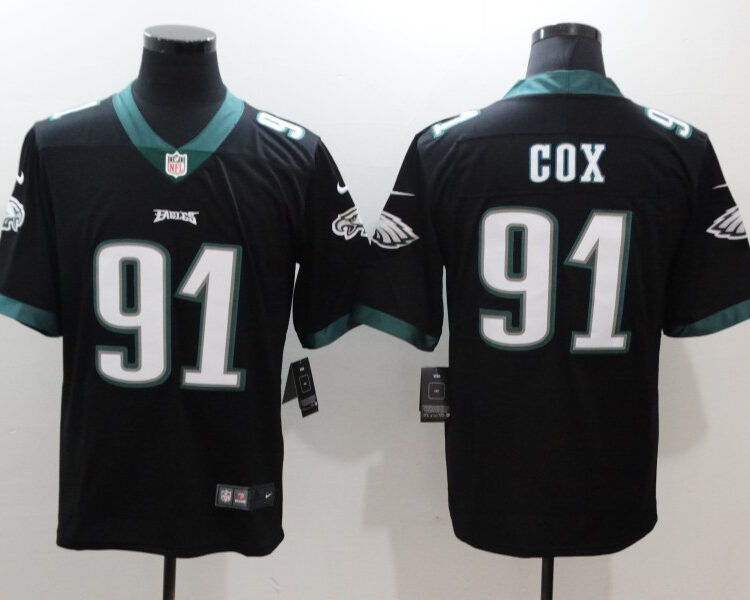 Men's Philadelphia Eagles #91 Fletcher Cox Nike Black NFL Vapor Limited Jersey