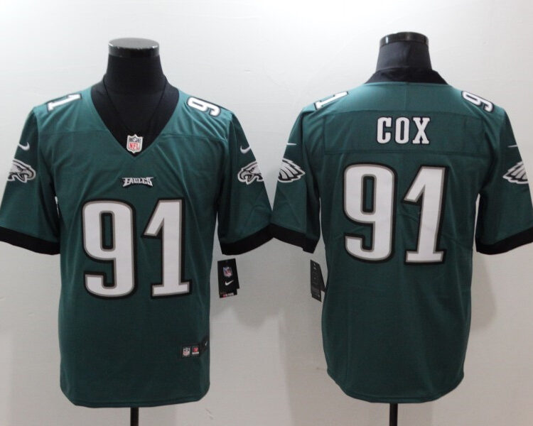 Men's Philadelphia Eagles #91 Fletcher Cox Nike Green NFL Vapor Limited Jersey