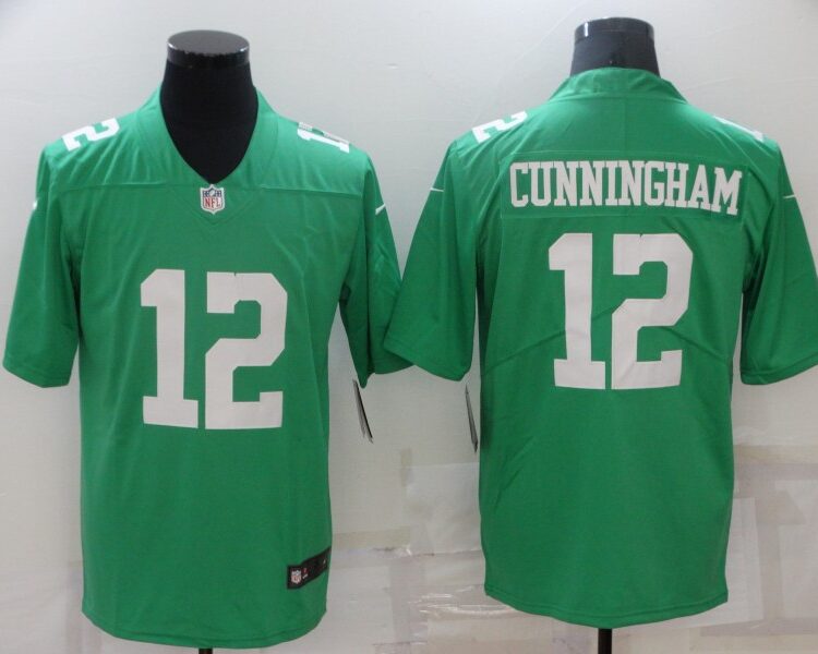 Mens Philadelphia Eagles Retired Player #12 Randall Cunningham Nike Kelly Green Color Rush Jersey