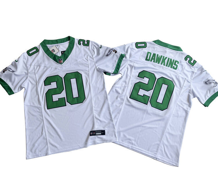 Mens Philadelphia Eagles Retired Player #20 Brian Dawkins White 1996 Retro Nike 2023 Vapor F.U.S.E. Limited Jersey