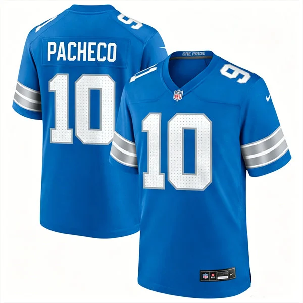 Mens Detroit Lions #10 Isiah Pacheco Nike Blue Vapor F.U.S.E. Limited Jersey