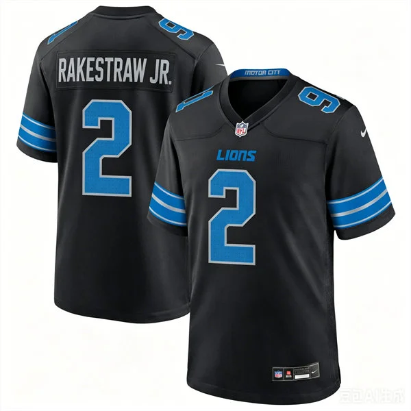 Mens Detroit Lions #2 Ennis Rakestraw Jr. Nike Black 2nd Alternate Vapor F.U.S.E. Limited Player Jersey