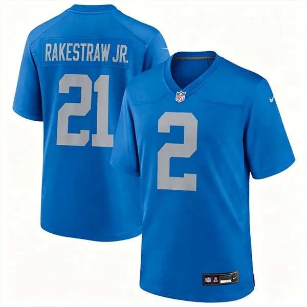 Mens Detroit Lions #2 Ennis Rakestraw Jr.  Nike Royal Alternate Retro F.U.S.E. Limited Jersey