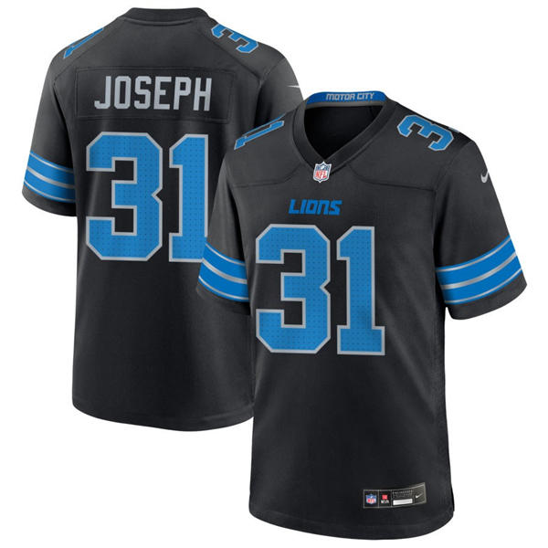 Mens Detroit Lions #31 Kerby Joseph Nike Black 2nd Alternate Vapor F.U.S.E. Limited Player Jersey