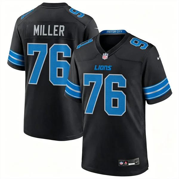 Mens Detroit Lions #76 Blake Miller Nike Black 2nd Alternate Vapor F.U.S.E. Limited Jersey