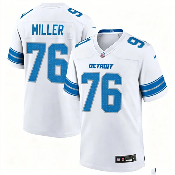 Mens Detroit Lions #76 Blake Miller Nike White Vapor F.U.S.E. Limited Jersey