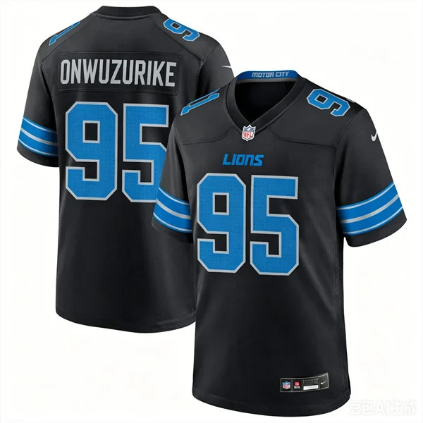 Mens Detroit Lions #95 Levi Onwuzurike Nike Black 2nd Alternate Vapor F.U.S.E. Limited Player Jersey