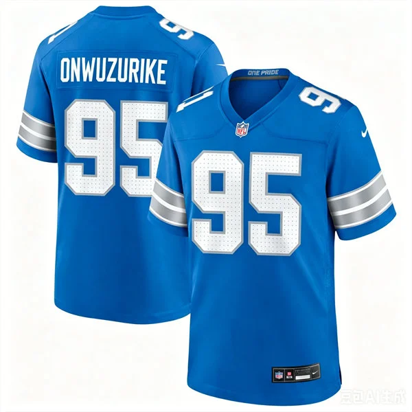 Mens Detroit Lions #95 Levi Onwuzurike Nike Blue Vapor F.U.S.E. Limited Player Jersey
