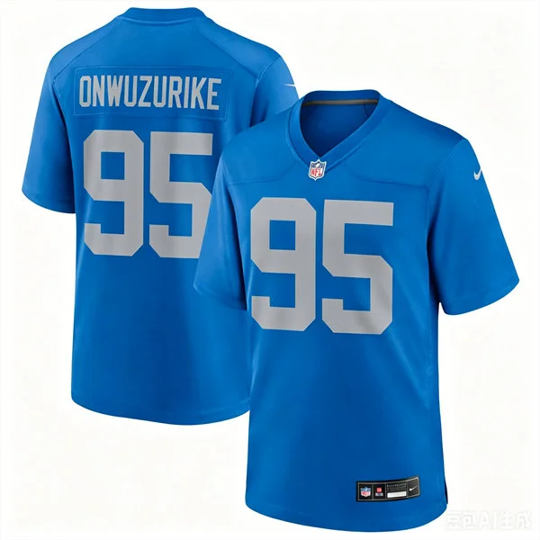 Mens Detroit Lions #95 Levi Onwuzurike Nike Royal Alternate Retro F.U.S.E. Limited Jersey