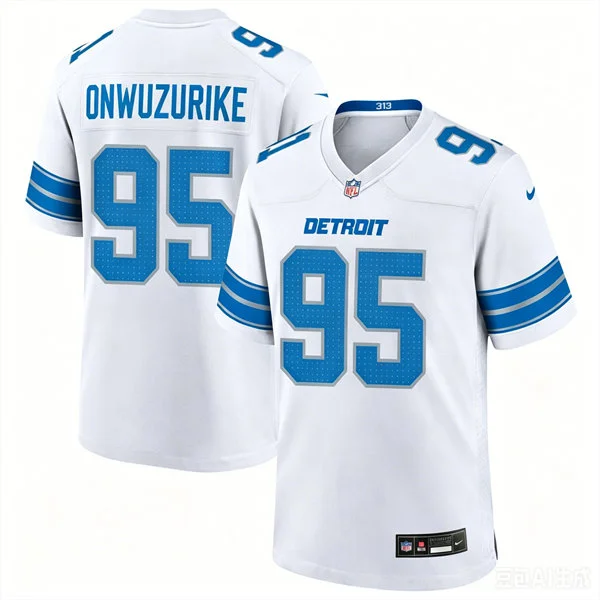 Mens Detroit Lions #95 Levi Onwuzurike Nike White Vapor F.U.S.E. Limited Player Jersey
